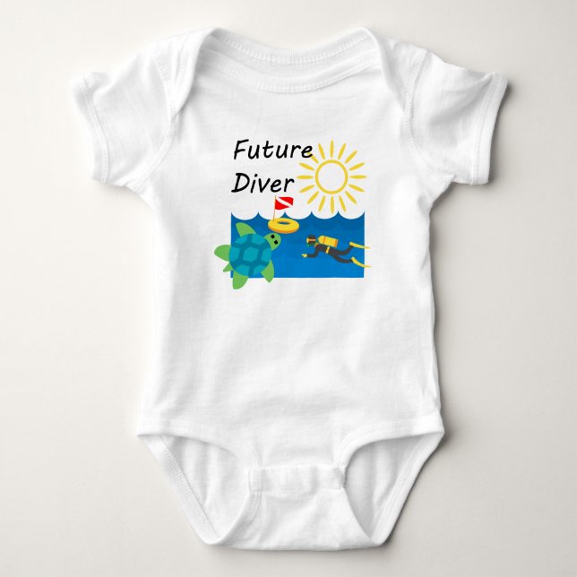 Body Para Bebê Future Diver Design - Bebê Jersey - Bodô (Frente)