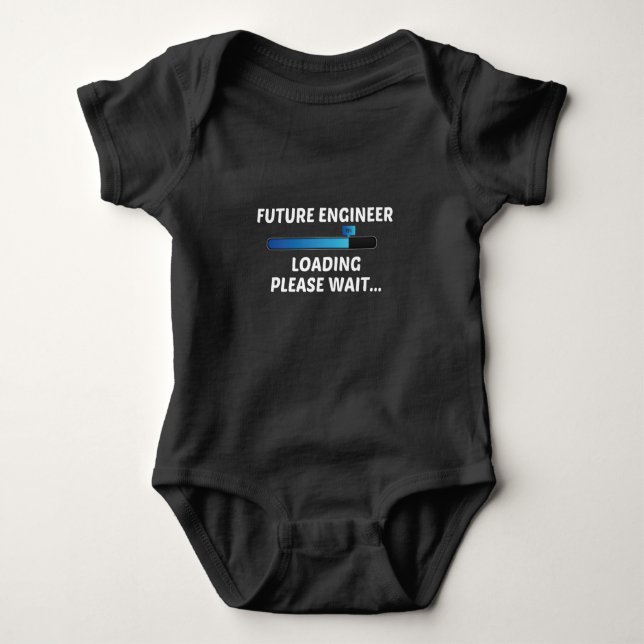 Body Para Bebê Future engineer Loading  Please Wait...,baby gift  (Frente)