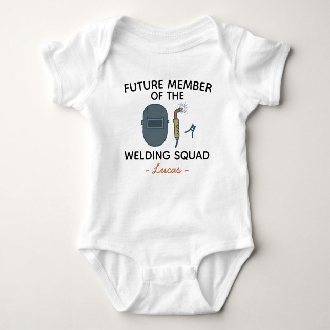 Body Para Bebê Future Member of The Welding Squad - Metal Worker (Frente)