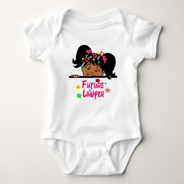 Body Para Bebê Futuro Advogado Afro Baby Girl (Frente)
