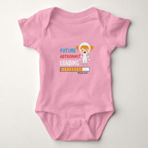 Body Para Bebê Futuro Astronauta Carregando a Menina Rosa do Part