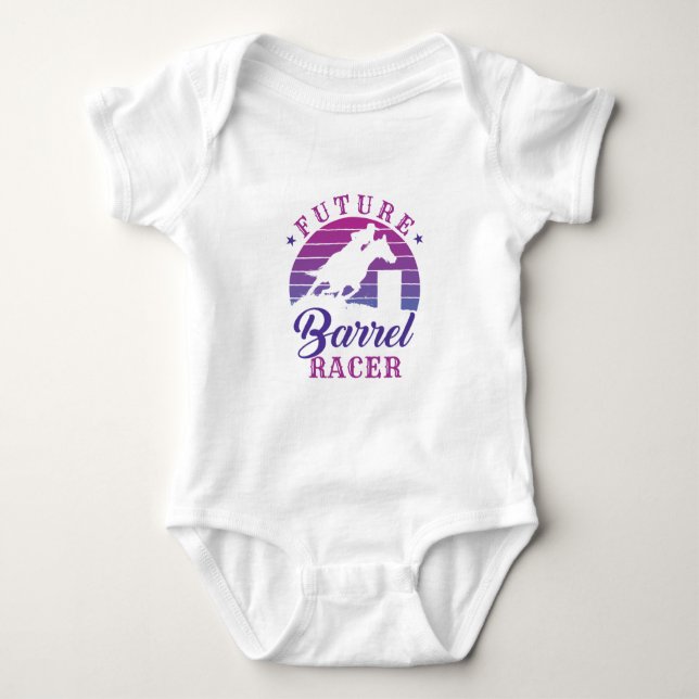 Body Para Bebê Futuro Barrel Racer Cowgirl Rodeo Barrel Racing (Frente)