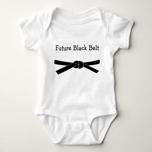 Body Para Bebê Futuro Black Belt Baby Jersey (Frente)