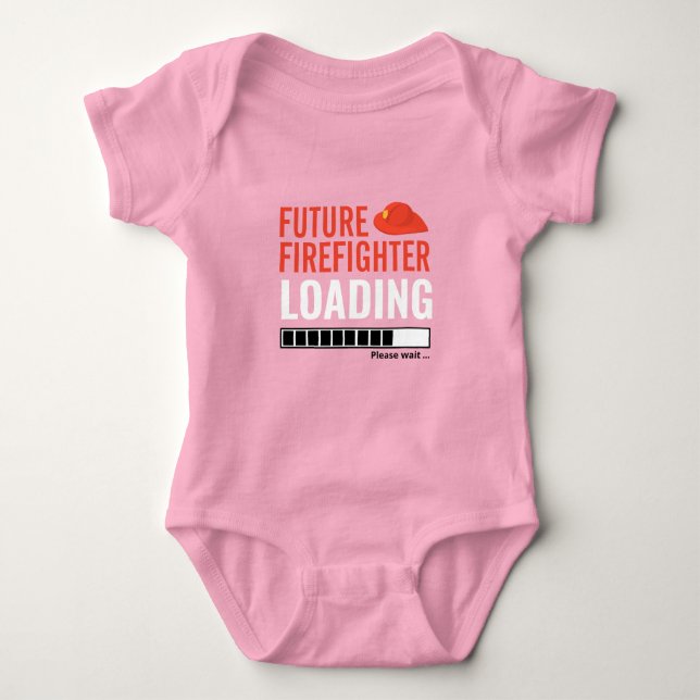 Body Para Bebê Futuro Bombeiro Carregando Engraçado Personalizado (Frente)