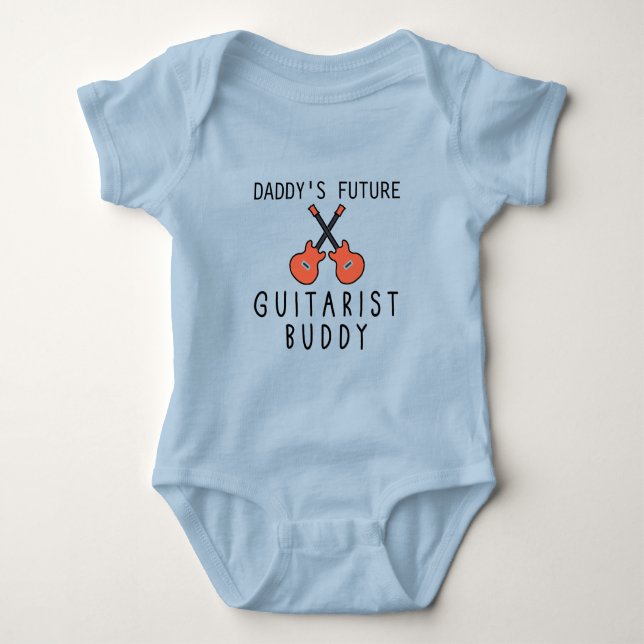 Body Para Bebê Futuro Budy Guitarista do pai - Guitarista Bonito (Frente)