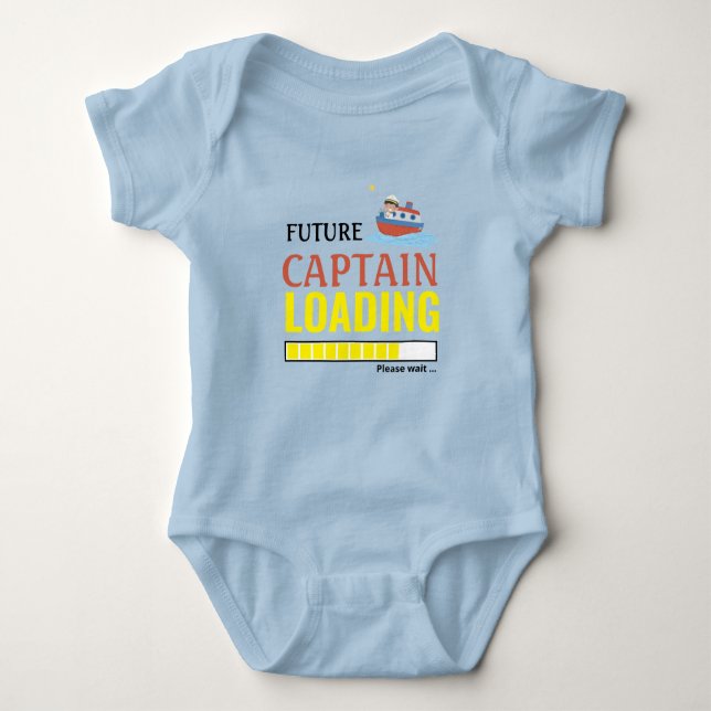 Body Para Bebê Futuro Capitão Carregando Engraçado Personalizado (Frente)