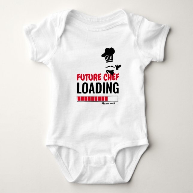 Body Para Bebê Futuro Chef Carregando Na moda Engraçado Menino Pe (Frente)