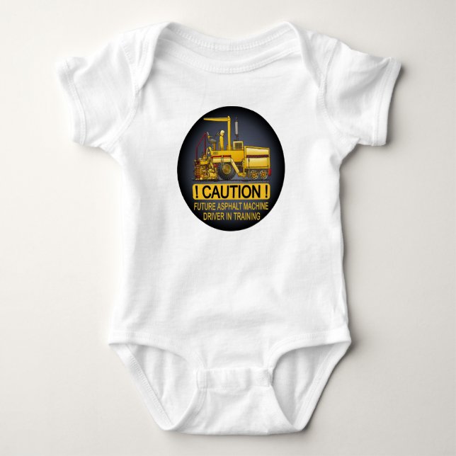 Body Para Bebê Futuro Criador de Driver da Máquina de Pavimentaçã (Frente)