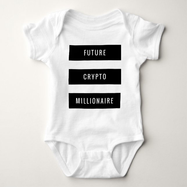 Body Para Bebê Futuro Crypto Millionaire Baby Block Design (Frente)