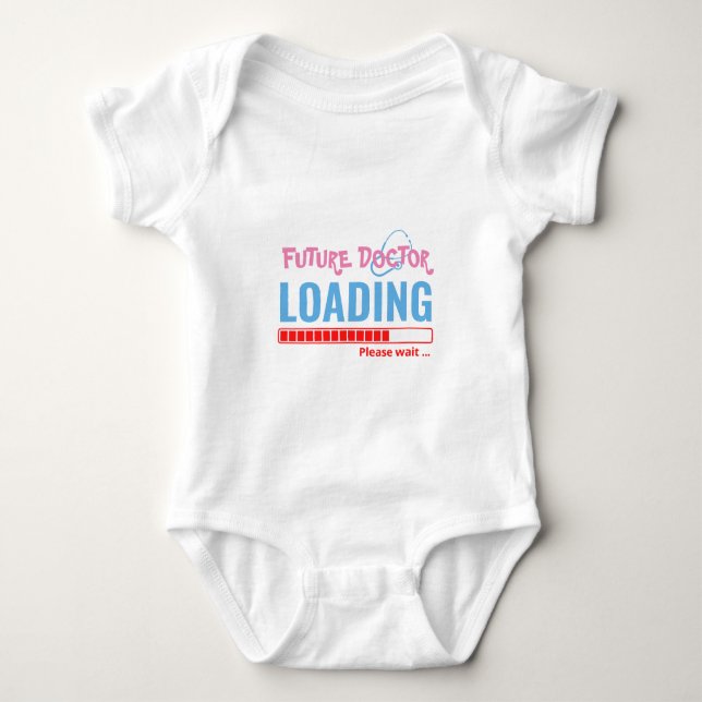 Body Para Bebê Futuro Doutor Carregando Unisex Personalizado Engr (Frente)
