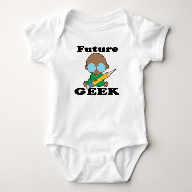 Body Para Bebê futuro geek negro bebê fofo (Frente)