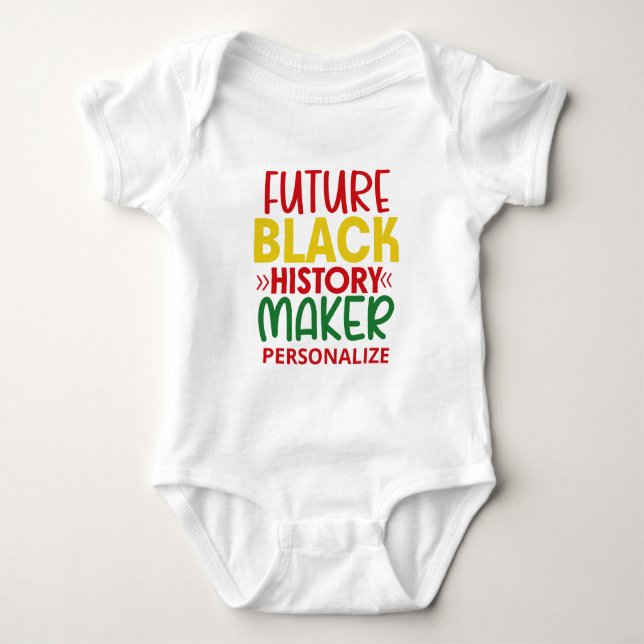 Body Para Bebê Futuro História Negra Criador Branco Bebê Roupa (Frente)