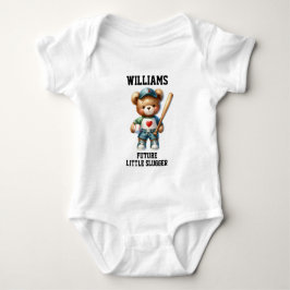 Body Para Bebê Futuro Jogador de Beisebol Ursinho Fofo