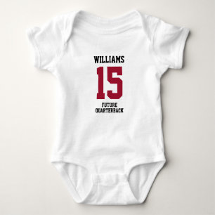 Body Para Bebê Futuro Jogador de Futebol Tema Esportes Vermelho E