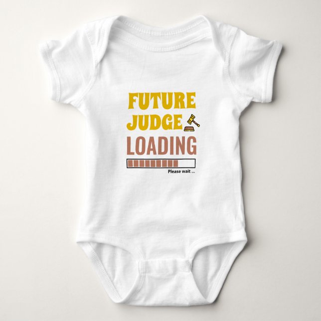 Body Para Bebê Futuro Juiz Carregando Trendy Personalizado Unisex (Frente)