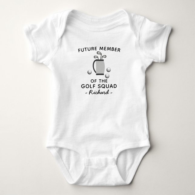 Body Para Bebê Futuro Membro da Equipe de Golfe - Golfista (Frente)