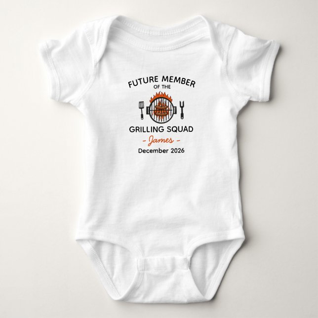 Body Para Bebê Futuro Membro do Grilling Squad - Grelhando (Frente)