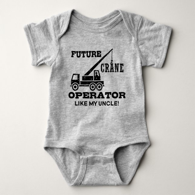 Body Para Bebê Futuro Operador De Crane Como Meu Tio (Frente)