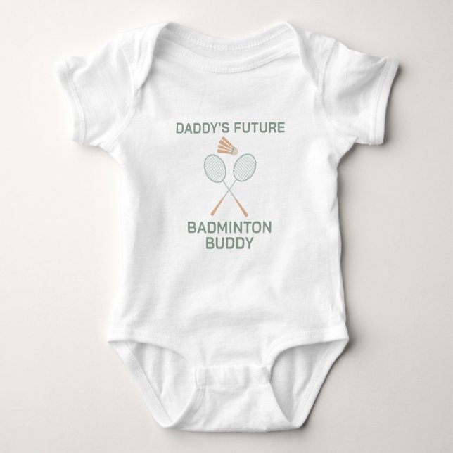Body Para Bebê Futuro Parceiro de Badminton do Papai - Badminton (Frente)