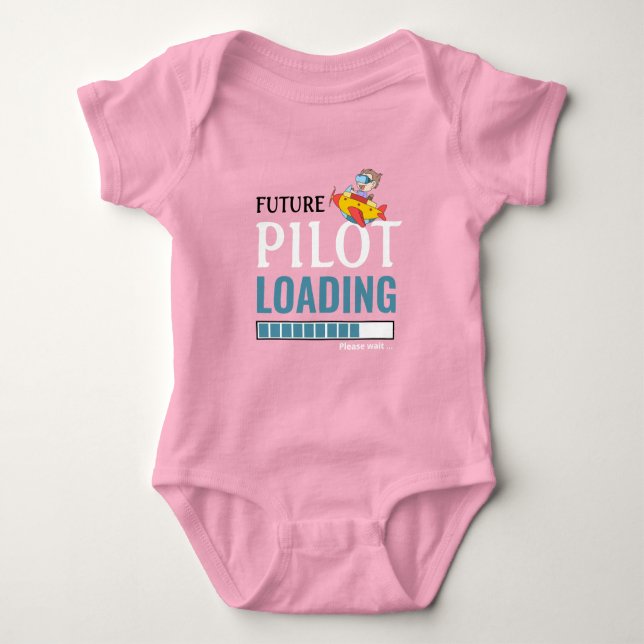 Body Para Bebê Futuro Piloto Carregando Unisex Personalizado Engr (Frente)