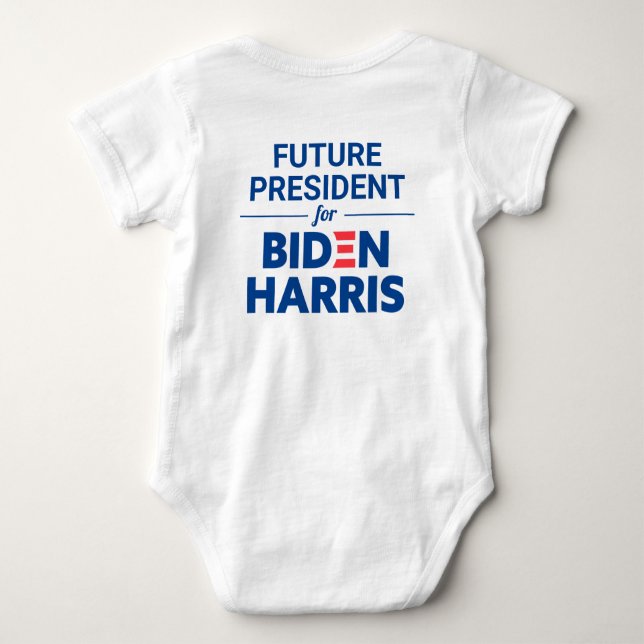 Body Para Bebê Futuro Presidente para Biden Harris Texto Personal (Verso)