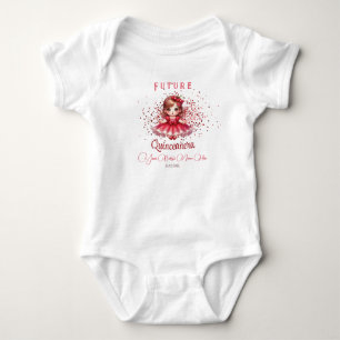 Body Para Bebê "Futuro Quinceañera" Vestido Vermelho