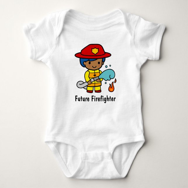 Body Para Bebê Futuro T-Shirt Bombeiro (Frente)