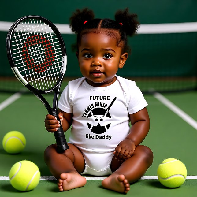 Body Para Bebê 🎾 Futuro Tênis ninja! [como Pai] (🎾 Future Tennis ninja! [like Daddy] Baby Bodysuit)
