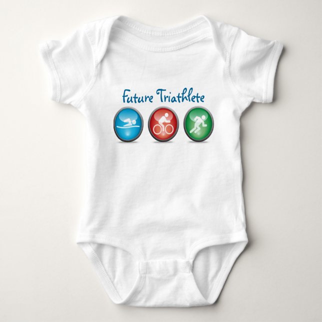 Body Para Bebê Futuro Triathlete Baby Boy Shirt :: 01 (Frente)