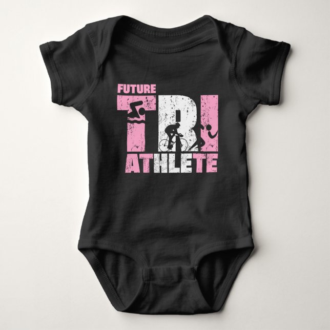Body Para Bebê Futuro Triatleta Triathlon Baby Girl Presente (Frente)