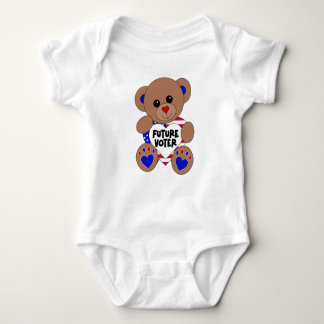 Body Para Bebê Futuro Urso de Teddy Votando Eleições nos EUA