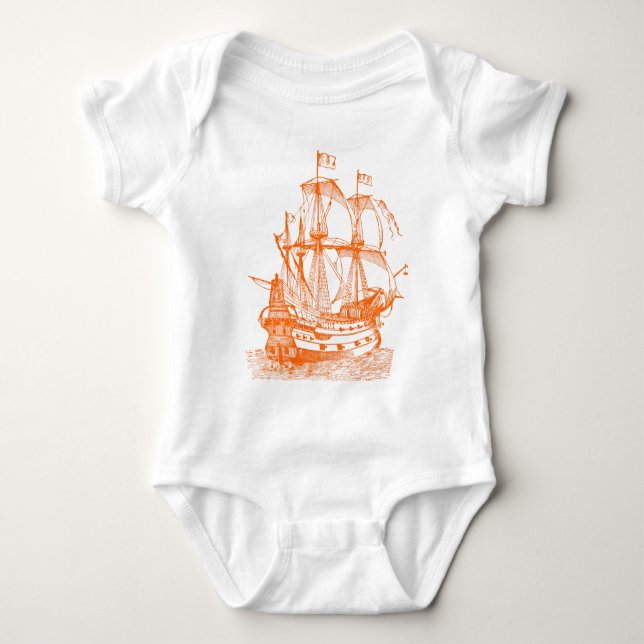 Body Para Bebê Galhão - Laranja (Frente)