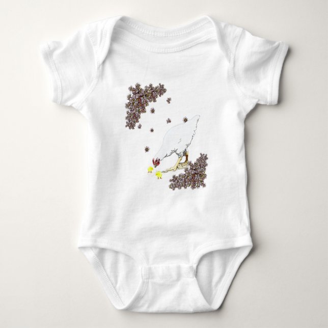 Body Para Bebê Galinha e pintinhos (Frente)