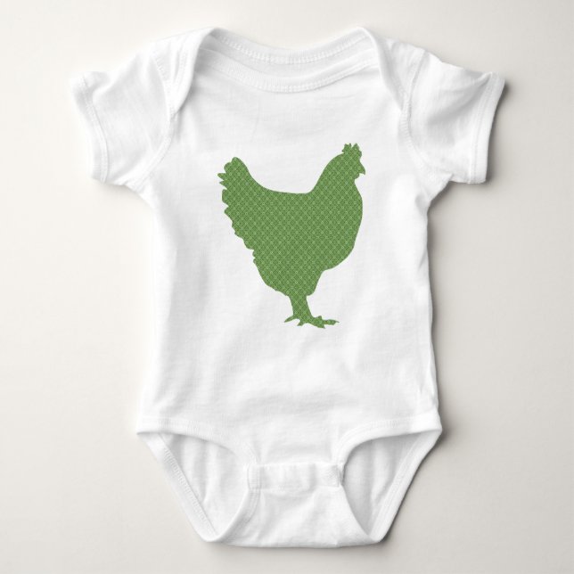 Body Para Bebê Galinha moderna Funky (Frente)