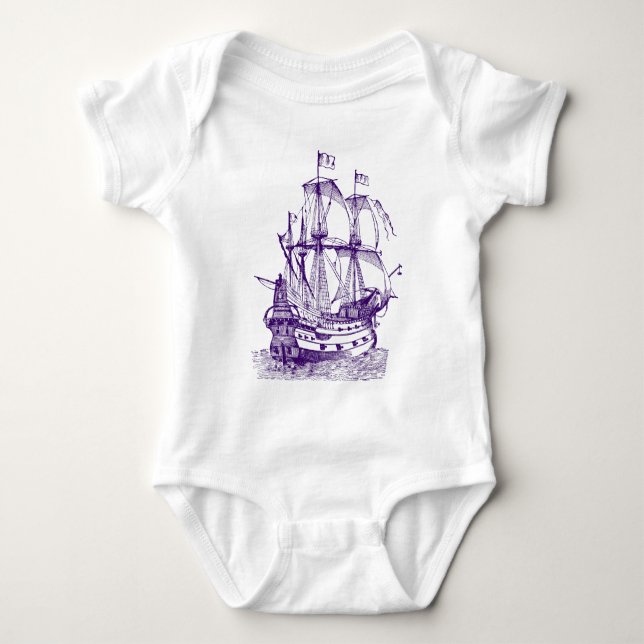Body Para Bebê Gallion - Deep Purple (Frente)