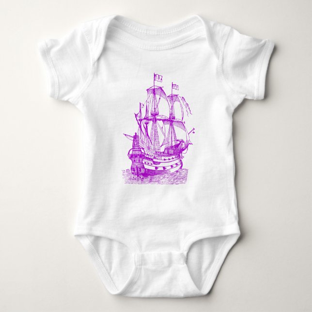 Body Para Bebê Gallion - Roxo (Frente)