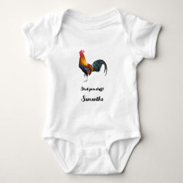 Body Para Bebê Galo Simplista Colorido "Mostre seu estilo!"