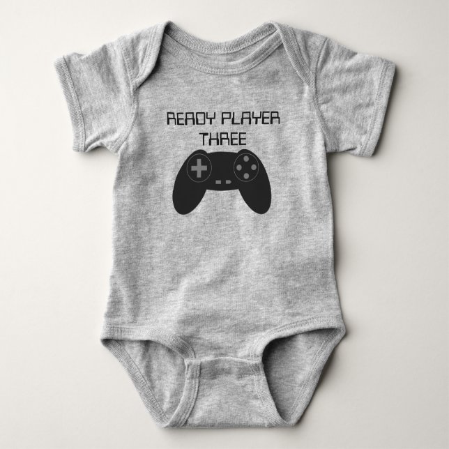 Body Para Bebê Gamer PRONTO do JOGADOR TRÊS (Frente)