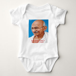 Body Para Bebê Gandhi & Be The Change Quote