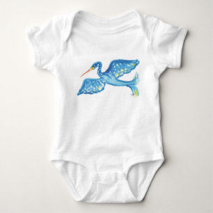 Body Para Bebê Garça-real azul