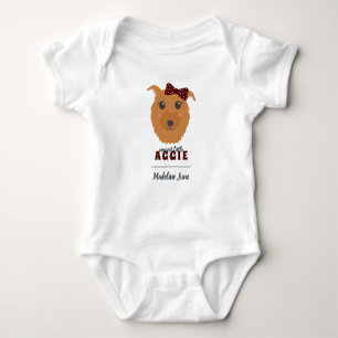 Body Para Bebê Garota Aggie Dog Maroon