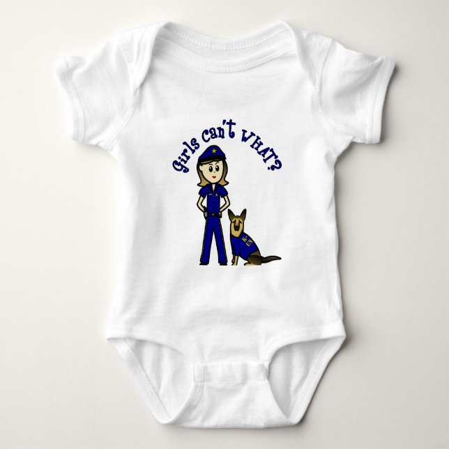 Body Para Bebê Garota da Polícia K9 Light (Frente)