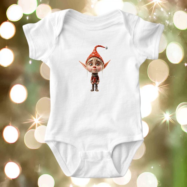 Body Para Bebê Garota de Natal Elf Bebê Bodô (Criador carregado)