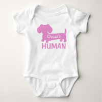 Garota do Dachshund Humano Personalizado em Rosa