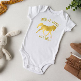 Body Para Bebê Garota ouro chá de fraldas de cavalo presentes par