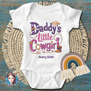 Body Para Bebê Garota Pai Pequena Cowgirl