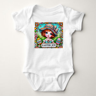 Body Para Bebê GAROTA RETRÔ ovos de Páscoa ~ Alegria de Páscoa~