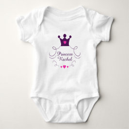 Body Para Bebê Garota Rosa Princesa Coroa Tiara Royalty Corações
