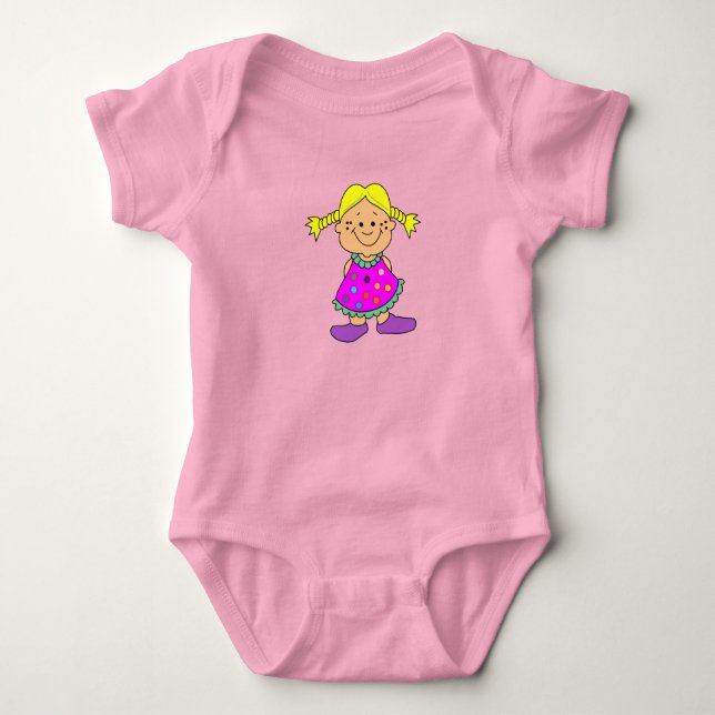 Body Para Bebê Garota sorridente. (Frente)