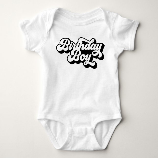 Body Para Bebê Garoto Criança de Aniversário Menino Bebê-Roupa (Frente)
